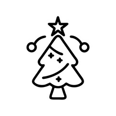 christmas tree with star vector art