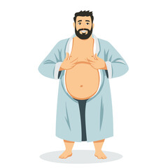 vector flat style man in robe on white background .Generative AI