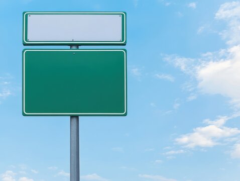 Green Dual Road Sign with Blank Sections