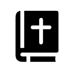 Obraz premium Vector icon of a closed book with a cross symbol, representing religious faith and spirituality, suitable for religious themes and design applications