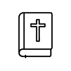 Fototapeta premium Vector icon of a closed book featuring a cross on the cover, representing faith and spirituality, suitable for religious themes and discussions