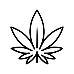 Fototapeta premium A simple vector icon featuring a cannabis leaf designed with clean lines, suitable for use in art, design, and health-related projects emphasizing natural products