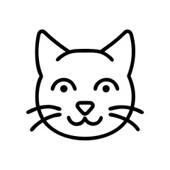 A simple and clean vector illustration featuring a cat's face, showcasing its playful expression and distinctive features, perfect for cat lovers and animal-themed designs