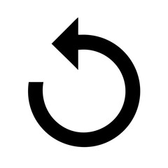 Vector icon depicting a circular arrow indicating a refresh or reload action commonly used in digital interfaces during various applications