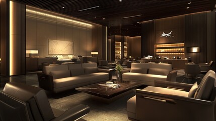 Experience unmatched comfort and elegance in a luxurious private airport lounge designed for discerning travelers
