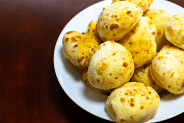 Traditional Mineiro cheese bread typical of Brazil. Cheese Breads | Pão de Queijo | Typical Brazilian Food | Breakfast Table