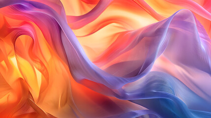 A colorful, abstract painting of flames with a blue and purple background