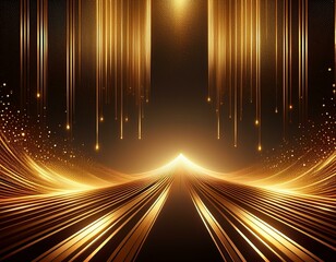 luxury gold award night background gold lines decoration and lights