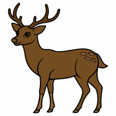 Reindeer Christmas clip art design on plain white transparent isolated background for card, shirt, hoodie, sweatshirt, apparel, card, tag, mug, icon, poster or badge