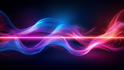 Naklejka premium a light strip with a mix of purple pink blue and red mists on an abstract technology dark background