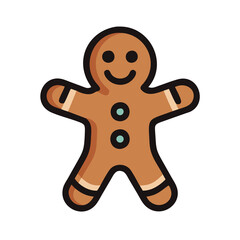 Gingerbread Man Cookie Illustration, perfect for Christmas themes