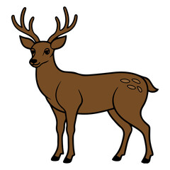 Reindeer Christmas clip art design on plain white transparent isolated background for card, shirt, hoodie, sweatshirt, apparel, card, tag, mug, icon, poster or badge