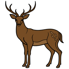 Reindeer Christmas clip art design on plain white transparent isolated background for card, shirt, hoodie, sweatshirt, apparel, card, tag, mug, icon, poster or badge