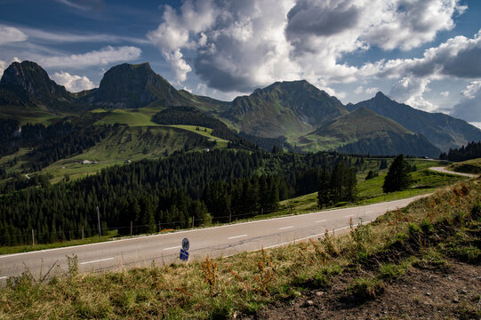 Gurnigel pass, a Swiss mountain pass in the Alps.