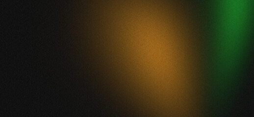 Abstract grainy gradient background orange green black noise texture banner dark retro poster design