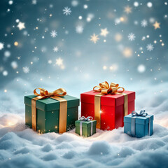 Concept photo of Happy New Year 2025 with Christmas Gift Packages