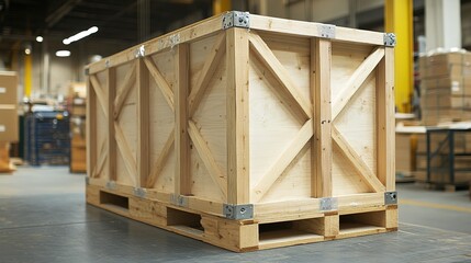 Explore the design and construction process of wooden crates in industrial settings