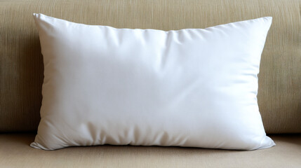 "Simple Comfort: Blank Soft Pillow on a Sofa"
