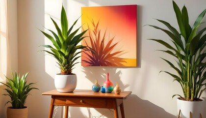 Bodegón con plantas de interior