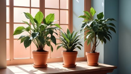 Bodegón con plantas de interior