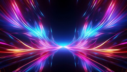 neon noir illustration lights glow reflective surfaces composition random shapes visual effects bloom lens flare reflection