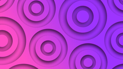 Abstract background from three-dimensional violet circles. Multi-colored geometric 3D background.