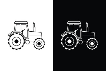 Farmer tractor icon isolated vector icon illustration on white background.