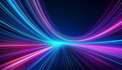streamlined speed light blue and purple special effects abstract technology blue kv main visual business background