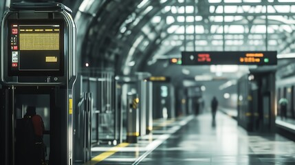 Fototapeta premium Explore essential security measures implemented at train stations to enhance passenger safety and comfort