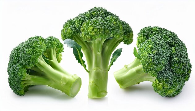 delicious broccoli collection isolated on white background