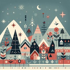 Obraz premium Calm composition with the colors of Scandinavian Christmas