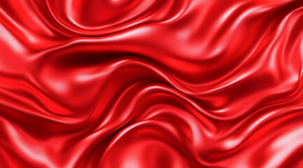 Obraz premium Red silk fabric with elegant ripples captured in soft lighting