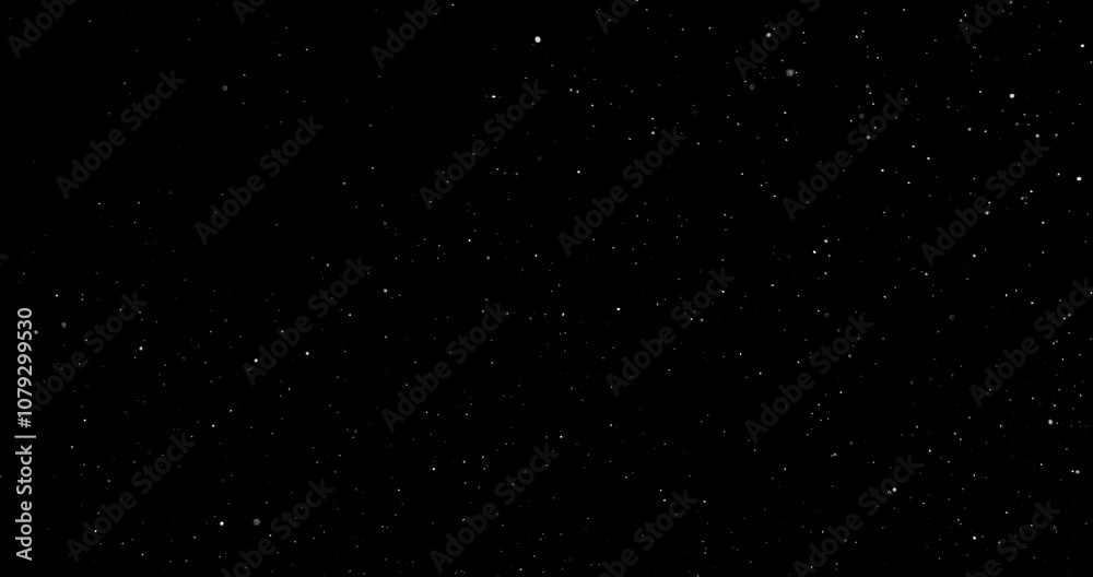 Sticker natural organic dust particles floating on black background. dynamic dust particles randomly float i