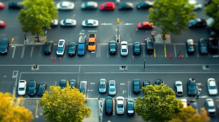 Explore how efficient traffic flow enhances the functionality of a busy parking lot for motorists