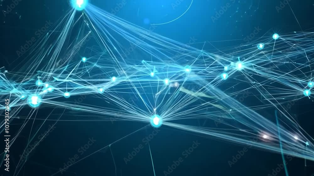 Poster abstract representation of data transfer in a network connection generative ai