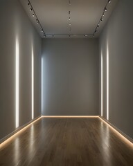 parete vuota galleria d'arte moderna - Empty wall light room interior