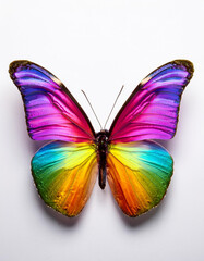 LGBT butterfly on white background