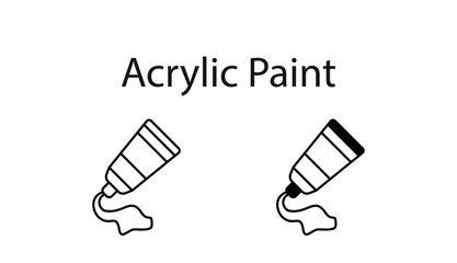Acrylic Paint icon design with white background stock illustration