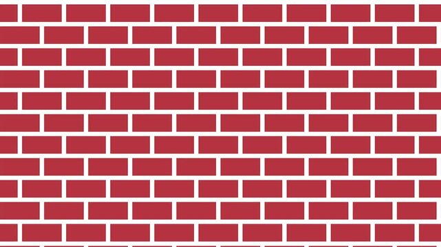 Seamless animation of a brick wall moving left, great for background or video elements of various themes.