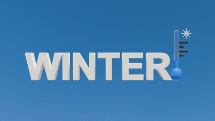 Fototapeta premium Minimalist winter design with the text 