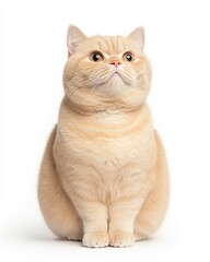 Obraz premium Portrait of an Exotic Shorthair Cat with Large Round Eyes and Plush Coat, Ideal for Cat Lovers and Breed Collectors