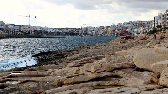 the city of marsaskala on malta 4k 25fps video