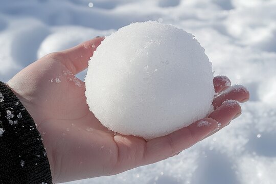 A person is holding a snow ball in their hand - Powered by Adobe