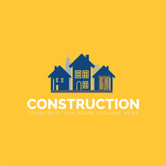 Construction building real estate repair vector logo design
