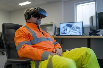 Man wearing vr headset