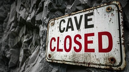 Cave closed sign