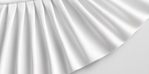 Elegant Draped White Fabric Showcasing Intricate Pleats Against a Smooth Background, Ideal for Crafting, Fashion Design, or Interior Decoration