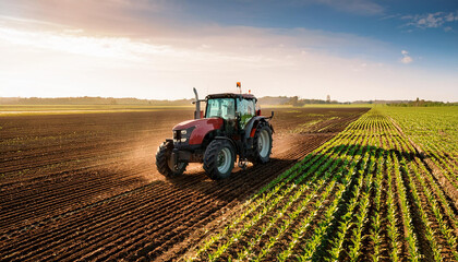 Obraz premium Tractor en campa