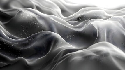Obraz premium Abstract 3D Background with Wavy Lines and Sparkling Particles