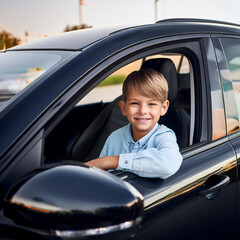 Un niño en carro